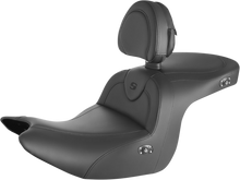 SADDLEMEN RoadSofa™ Seat - with Backrest - Black w/ Black Stitching - Heated - GL1800 '18-'24 H18-07-187BRHCT