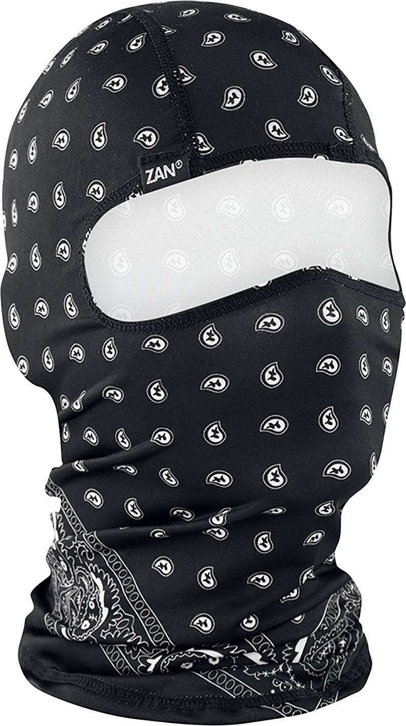 ZAN HEADGEAR Polyester Balaclava - Black Paisley WBP101