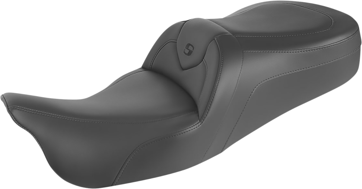 SADDLEMEN RoadSofa™ Seat - Without Backrest - Black w/ Black Stitching - FL '09-'24 808-07B-187T