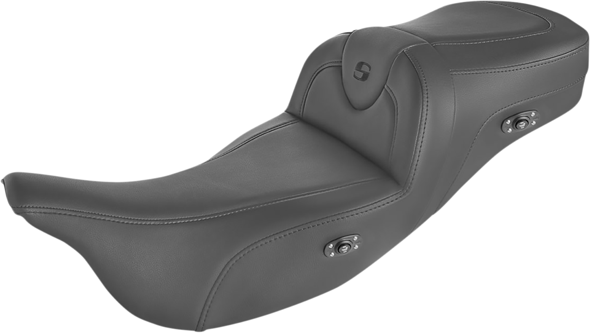 SADDLEMEN Heated RoadSofa™ Seat - Without Backrest - Black w/ Black Stitching - FL '09-'24 808-07B-187THCT