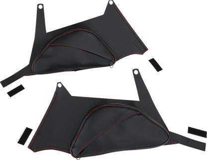 SHOW CHROME Dual Side Tank Pouch - Black - Ryker H40-401RED
