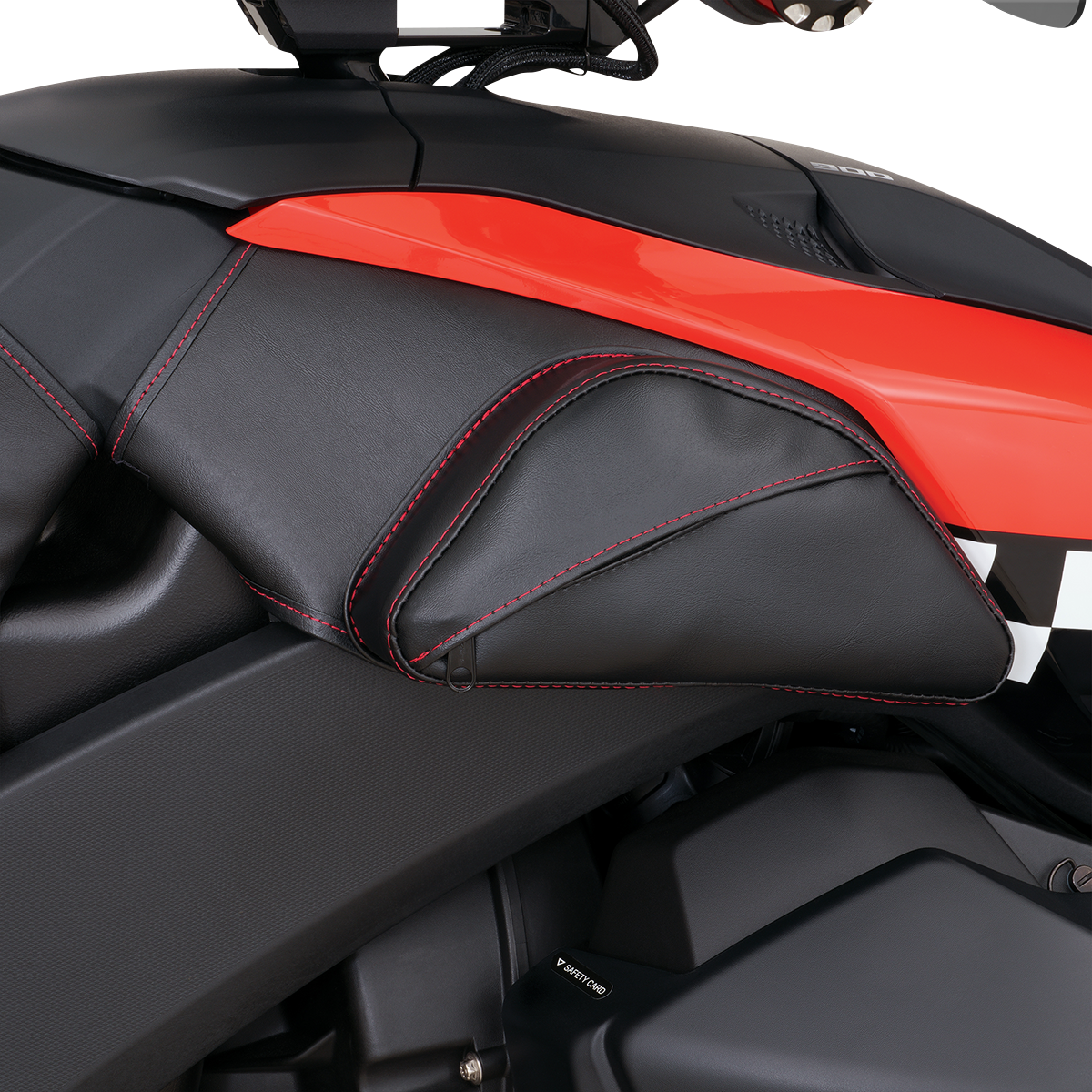 SHOW CHROME Dual Side Tank Pouch - Black - Ryker H40-401RED