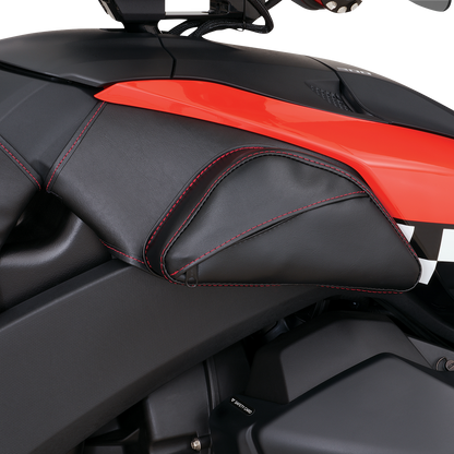 SHOW CHROME Dual Side Tank Pouch - Black - Ryker H40-401RED
