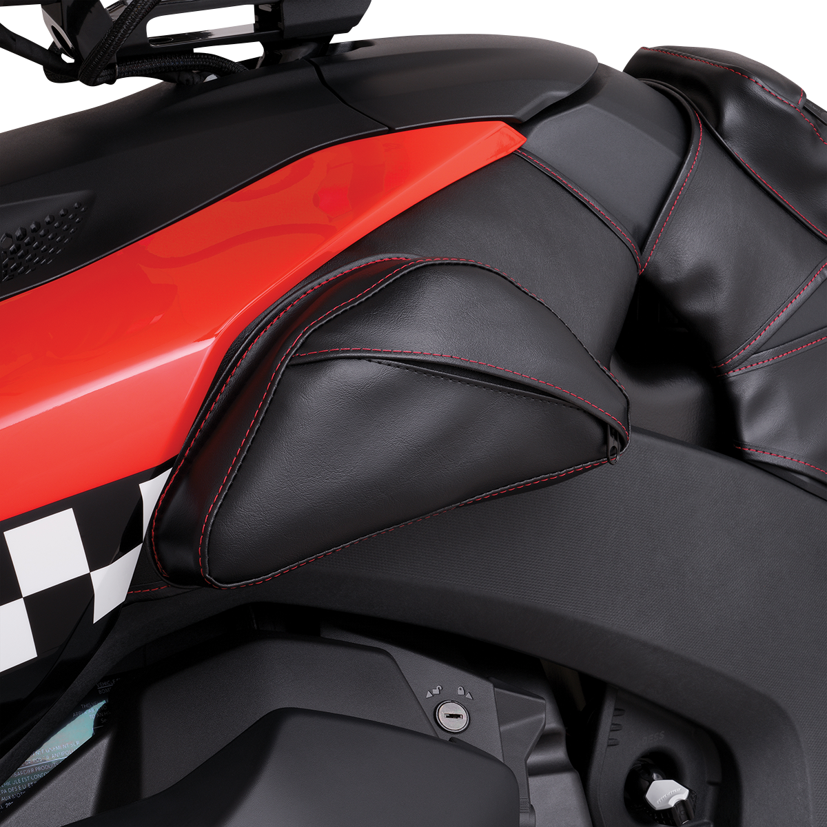 SHOW CHROME Dual Side Tank Pouch - Black - Ryker H40-401RED