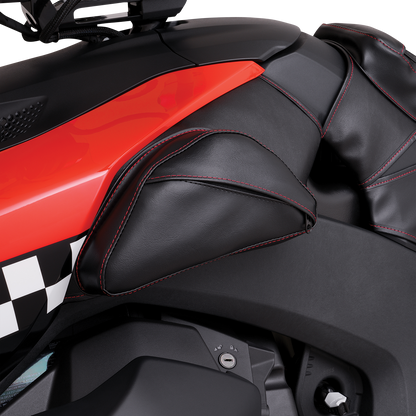 SHOW CHROME Dual Side Tank Pouch - Black - Ryker H40-401RED
