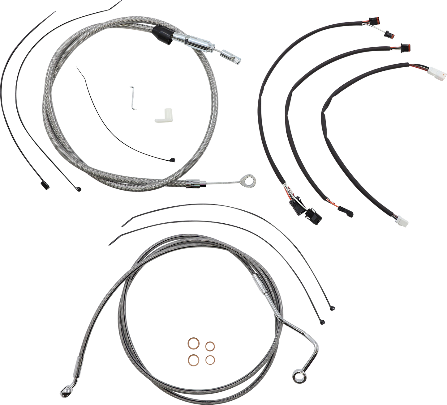 MAGNUM SHIELDING XR Handlebar Installation Kit - 12"-14" Ape Hangers - '21-'22 FLHR - Stainless Steel/Chrome 5891151