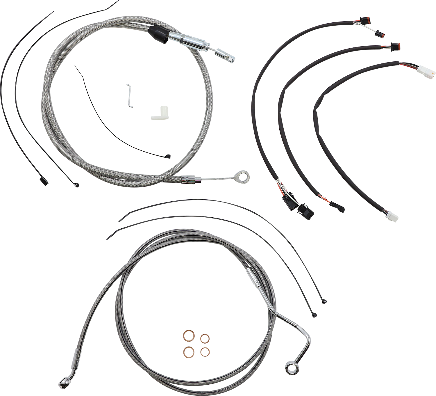 MAGNUM SHIELDING XR Handlebar Installation Kit - 12"-14" Ape Hangers - '21-'22 FLHR - Stainless Steel/Chrome 5891151