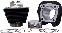 S&S CYCLE 129" Big Bore Cylinder Kit - Wrinkle Black w/o Highlighted Fins - For 107" Engine - M8 910-0844