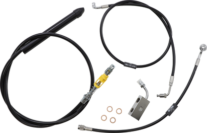 LA CHOPPERS Standard Black Vinyl Handlebar Cable/Brake Line Kit - 18"-20" Ape Hangers - '18-'22 Softail LA-8155KT-19B