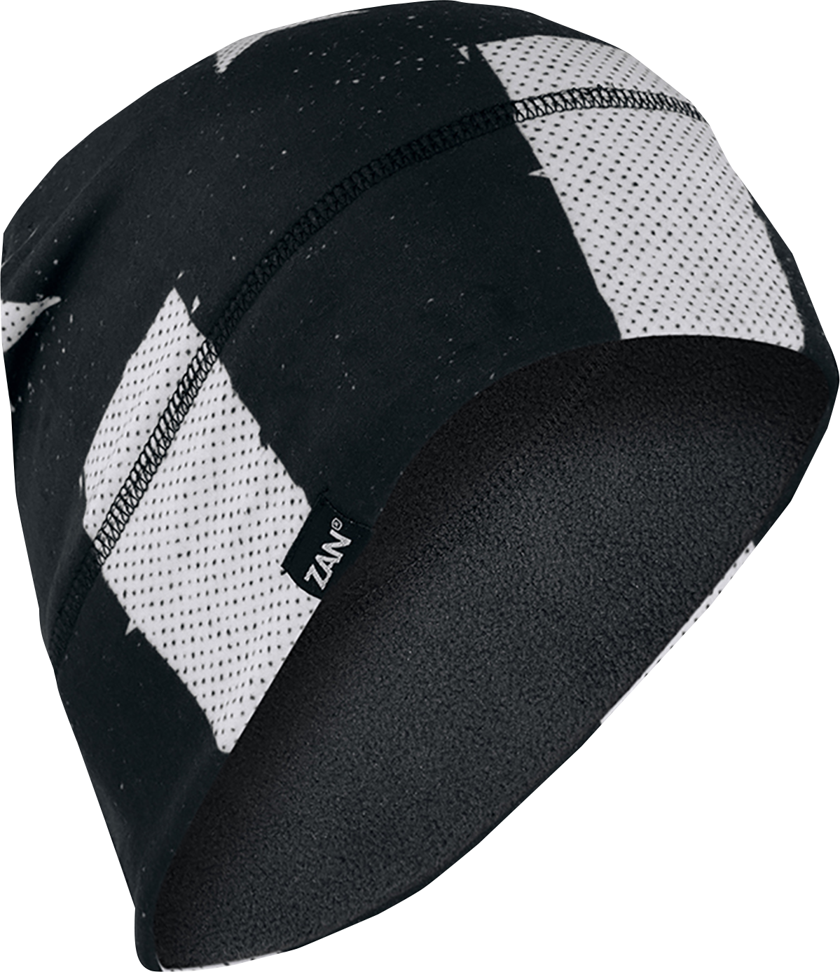 ZAN HEADGEAR SportFlex® Fleece Beanie - Black/White Flag WHLF091