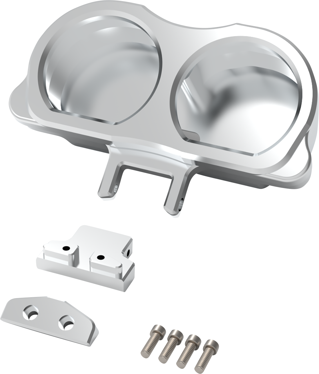 LA CHOPPERS Gauge Mount - Dual - Raw - FLT LA-7397-03R