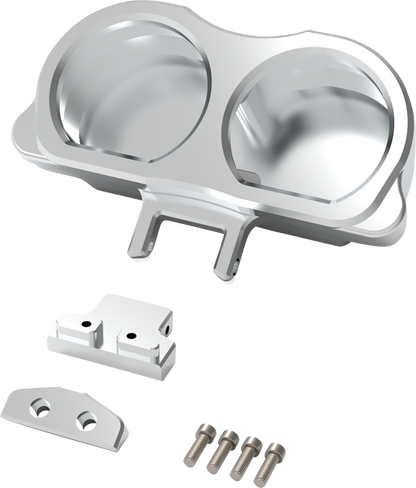 LA CHOPPERS Gauge Mount - Dual - Raw - FLT LA-7397-03R