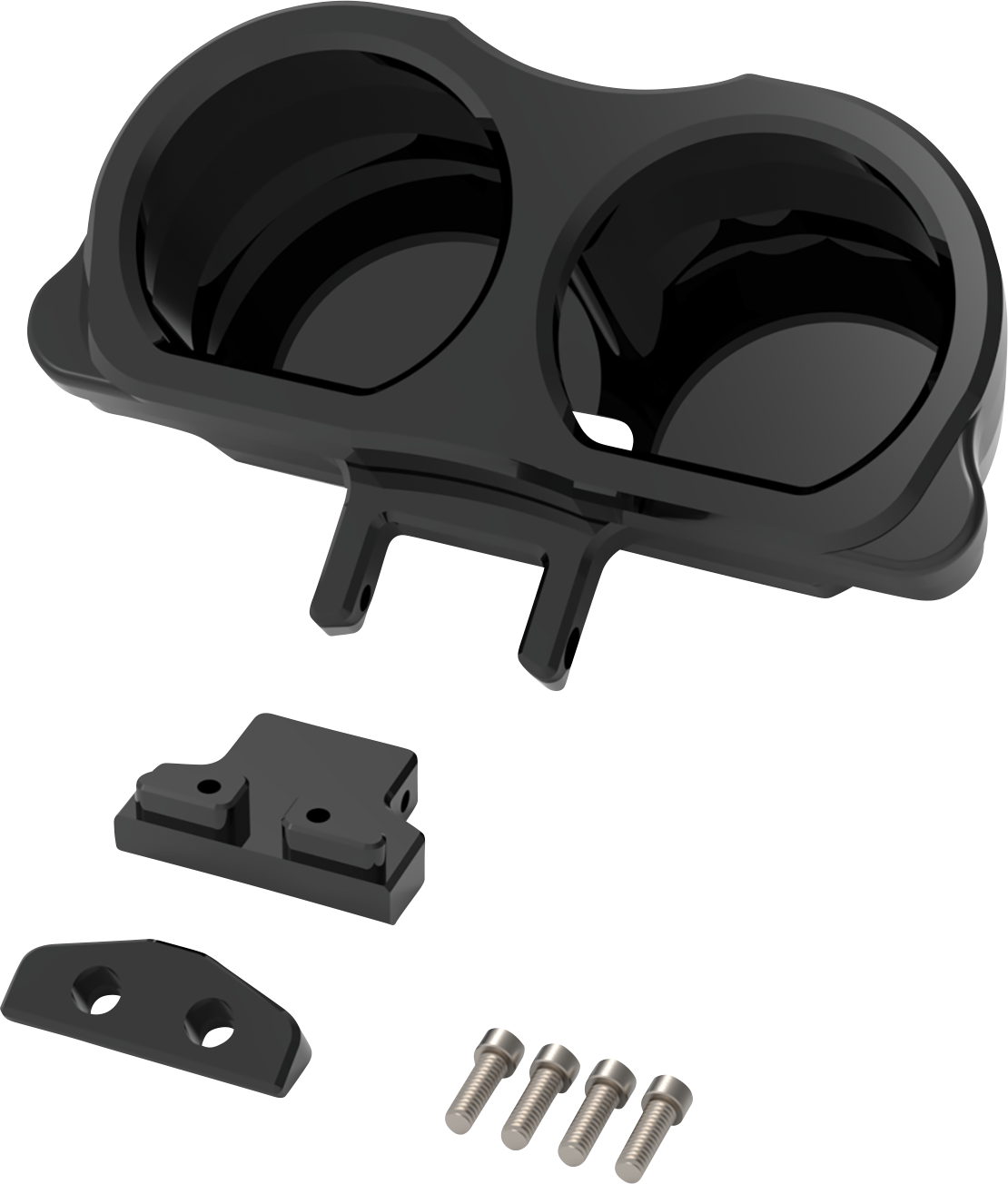 LA CHOPPERS Gauge Mount - Dual - Black - FLT LA-7397-03B