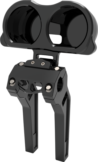 LA CHOPPERS Gauge Mount - Dual - Black - FLT LA-7397-03B