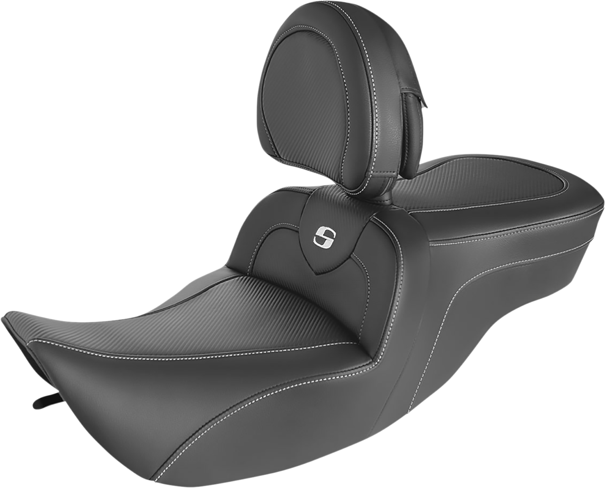 SADDLEMEN Roadsofa™ Seat - Carbon Fiber - with Backrest 897-06-185BR