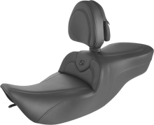 SADDLEMEN RoadSofa™ Seat - with Backrest - Black w/ Black Stitching - FLH '97-'07 897-06-187BR