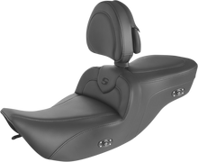 SADDLEMEN Heated RoadSofa™ Seat - With Backrest - Black W/Black Stitching 897-06-187BRHCT