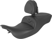 SADDLEMEN RoadSofa™ Seat - with Backrest - Black w/ Black Stitching - FLH/FLT '97-'07 897-07-187BR