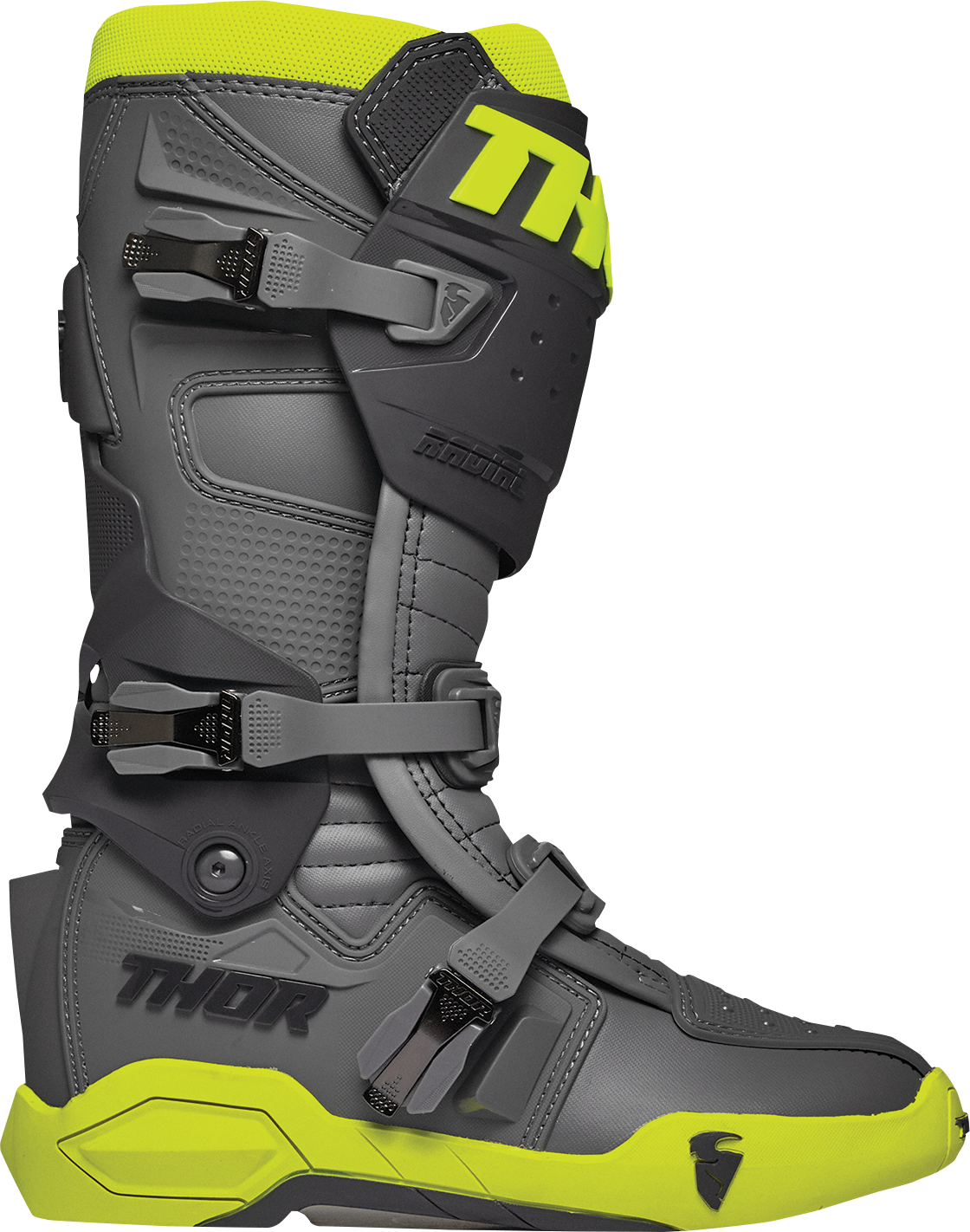 THOR Radial Boots - Gray/Fluorescent Yellow - Size 8 3410-2746