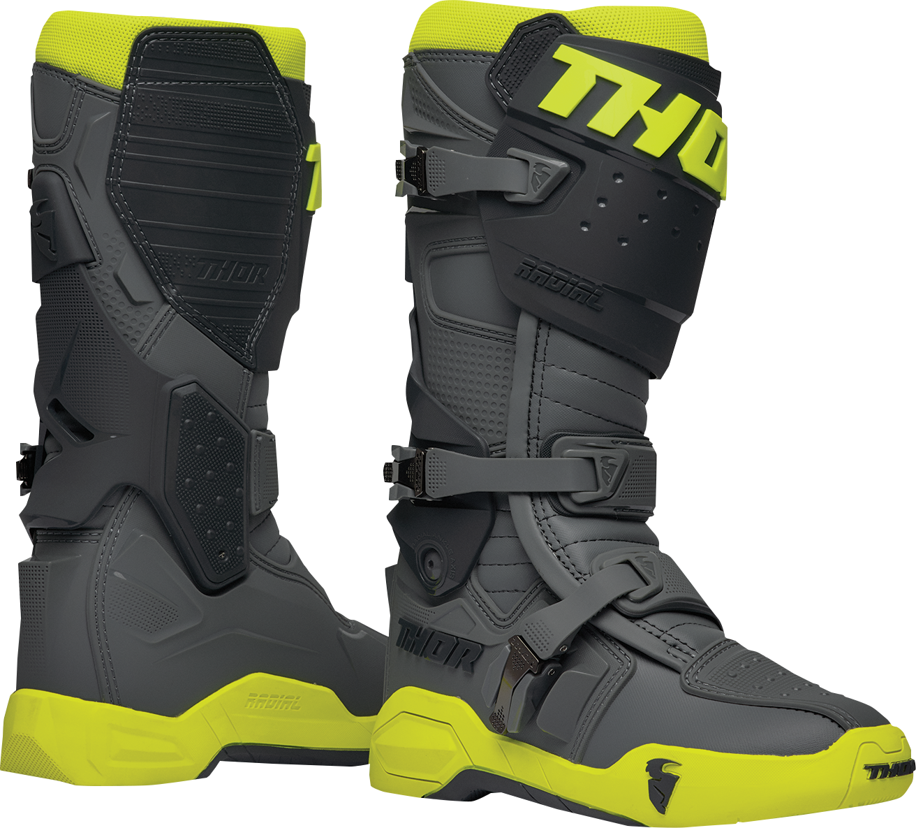 THOR Radial Boots - Gray/Fluorescent Yellow - Size 11 3410-2749