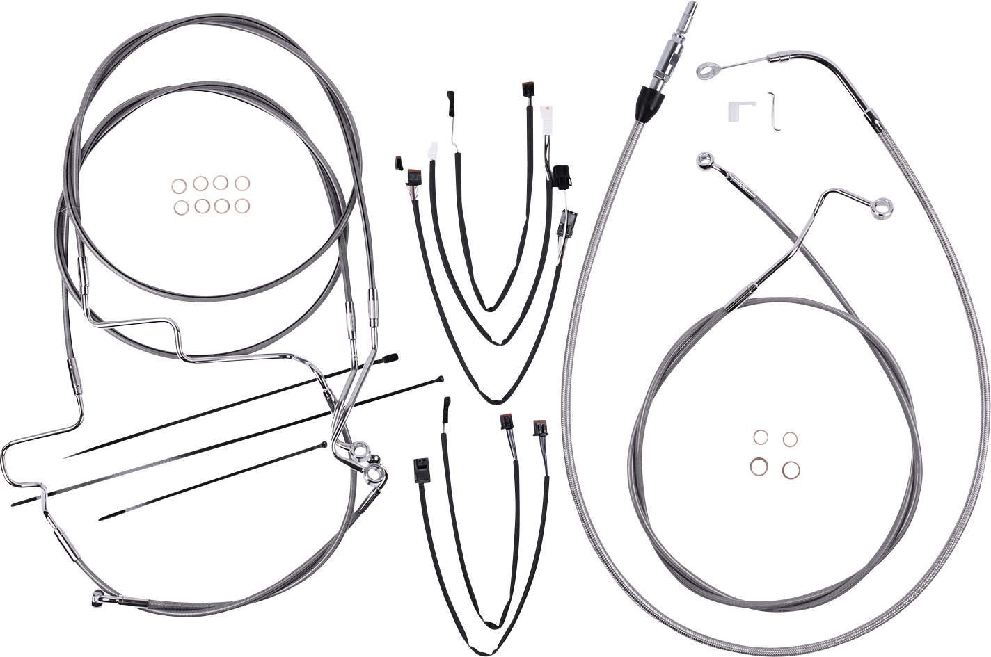 MAGNUM SHIELDING XR Handlebar Installation Kit - 12"-14" Ape Hangers - '21-'22 FLH - Stainless Steel/Chrome 5891191
