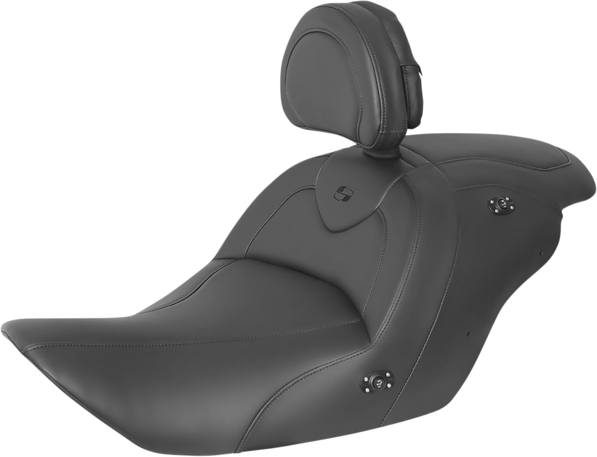 SADDLEMEN RoadSofa™ Seat - with Backrest - Black w/ Black Stitching - Heated - GL1800 '14-'17 H23-20-187BRHCT