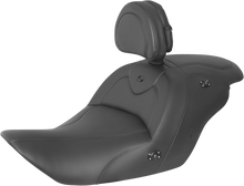 SADDLEMEN RoadSofa™ Seat - with Backrest - Black w/ Black Stitching - Heated - GL1800 '14-'17 H23-20-187BRHCT