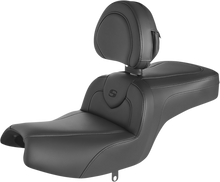 SADDLEMEN RoadSofa™ Seat - with Backrest - Black/Black Stitching - Challenger/Pursuit '20-'24 I20-06-187BR