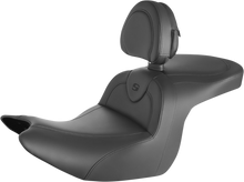 SADDLEMEN RoadSofa™ Seat - with Backrest - Black/Black Stitching - GL1800 '18-'24 H18-07-187BR