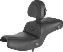 SADDLEMEN RoadSofa™ Seat - with Backrest - Black w/ Black Stitching - Heated - Challenger/Pursuit '20-'24 I20-06-187BRHCT