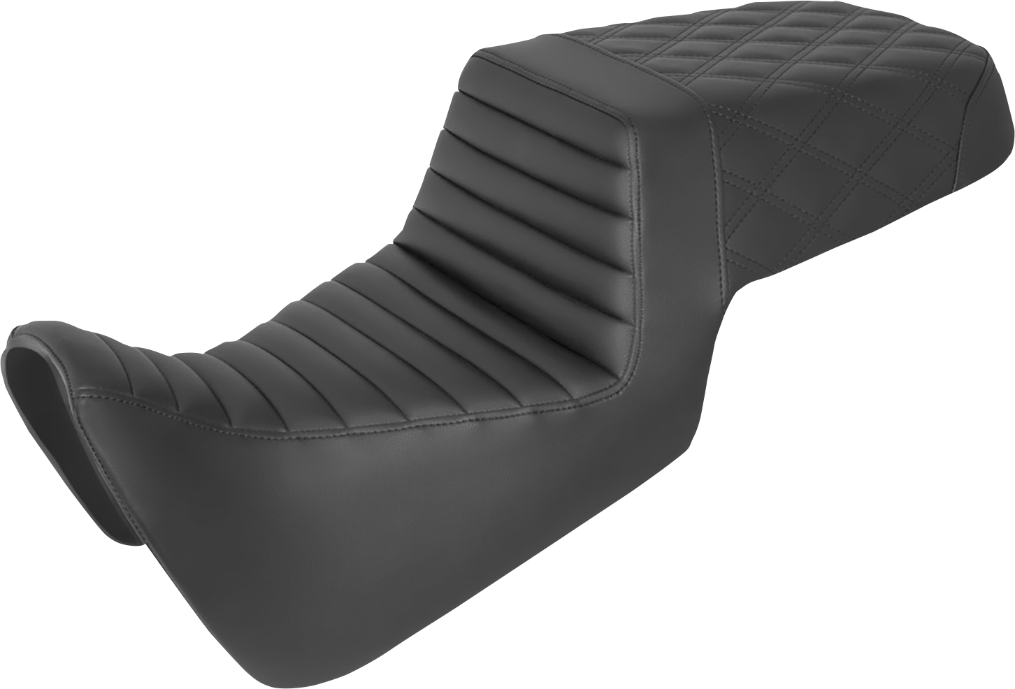 SADDLEMEN Step-Up Seat - Front Tuck-n-Roll/Rear Lattice Stitch - Black - Pan America '21-'24 821-34-176