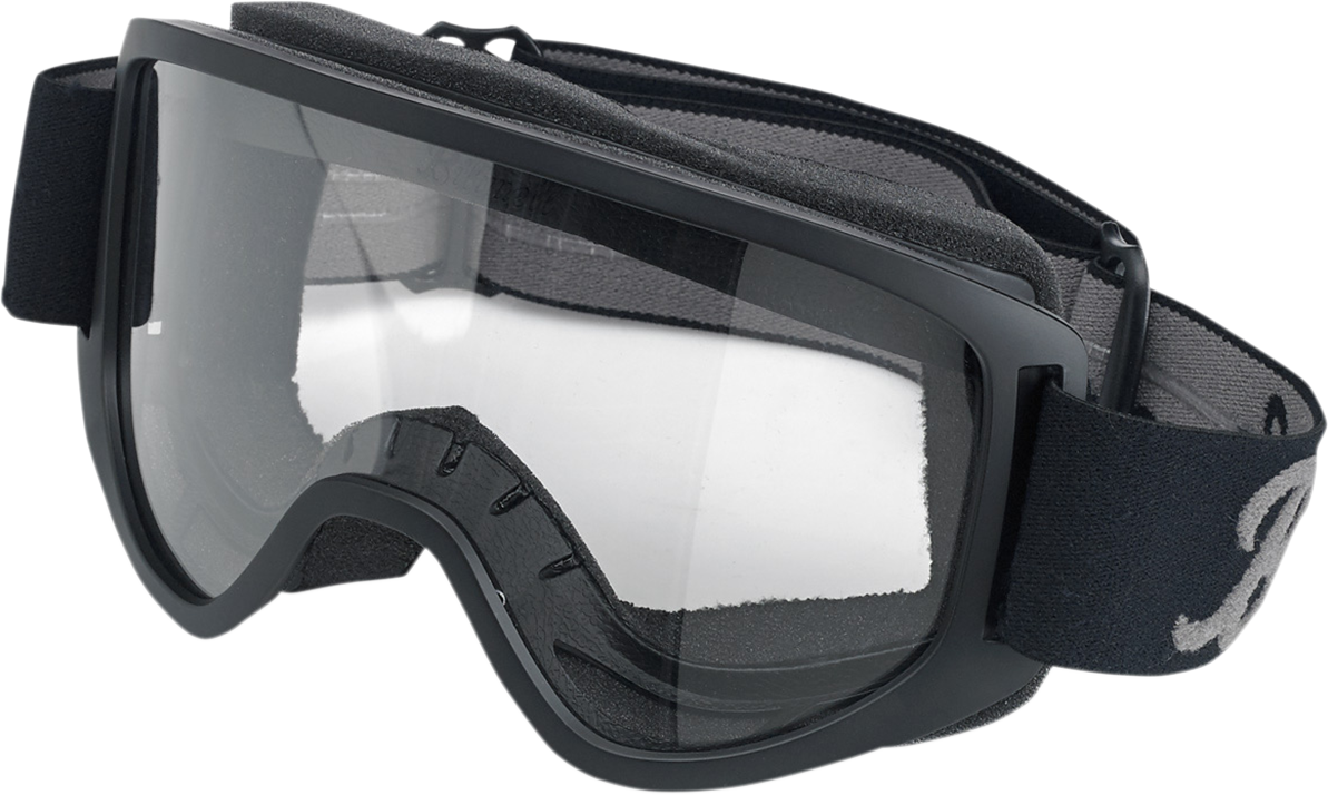 BILTWELL Moto 2.0 Goggle - Script - Black - Clear Lens 2101-5101-011