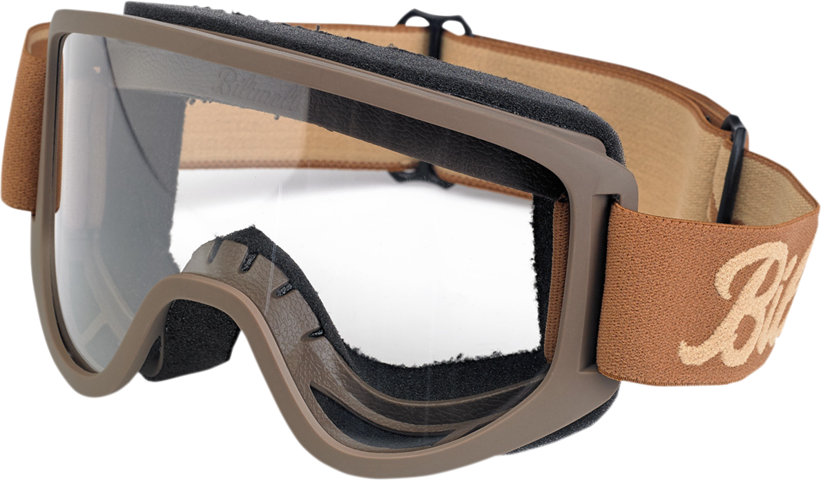 BILTWELL Moto 2.0 Goggle - Script - Chocolate - Clear Lens 2101-5801-012