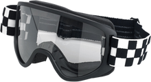 BILTWELL Moto 2.0 Goggle - Checkers - Black - Clear Lens 2101-5101-014