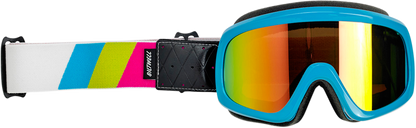 BILTWELL Overland 2.0 Goggle - Tri-Stripe - Cyan/Jet Boat - Bronze Lens 2111-0944-003