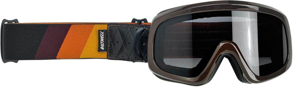 BILTWELL Overland 2.0 Goggle - Tri-Stripe - Gold/Rust/Brown - Smoke Lens 2111-0802-004