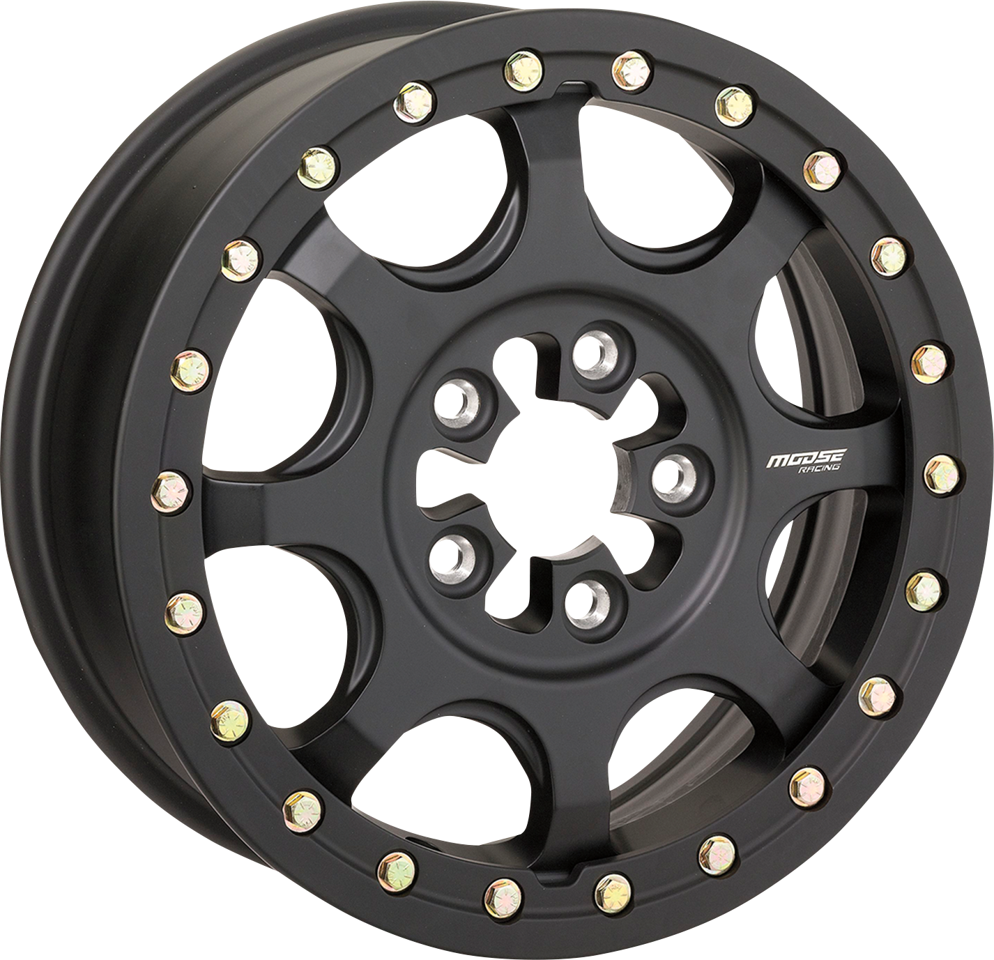 MOOSE OFFROAD Wheel - 351X - 5-Lug/Beadlock - Front/Rear - Satin Black - 15x7 - 5/4.5 - 5+2 351BM157545SB64