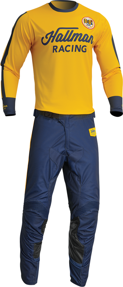 THOR Hallman Differ Roosted Jersey - Lemon/Navy - Large 2910-7123