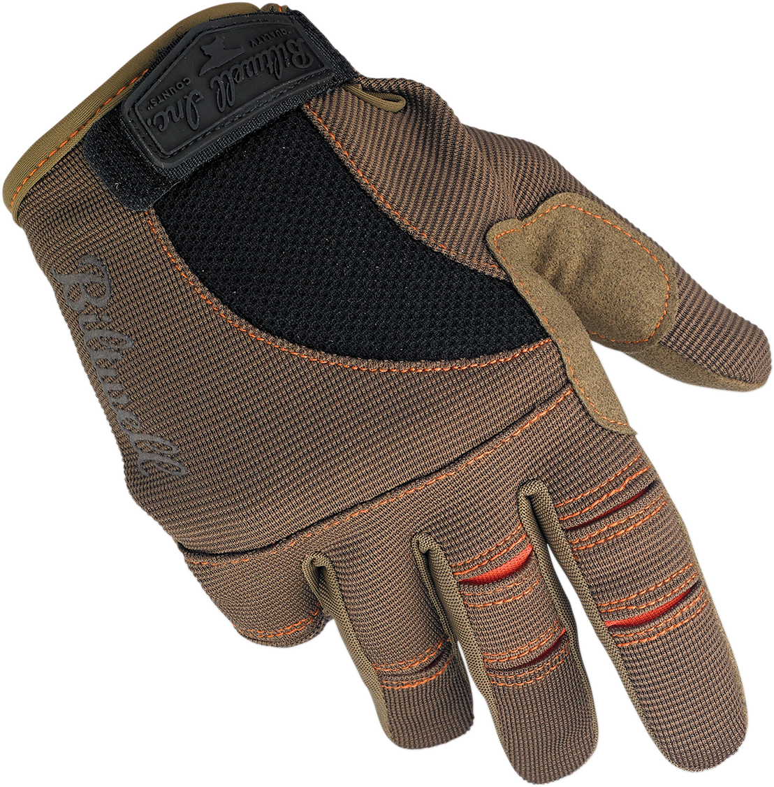 BILTWELL Moto Gloves - Brown/Orange - Large 1501-0206-004
