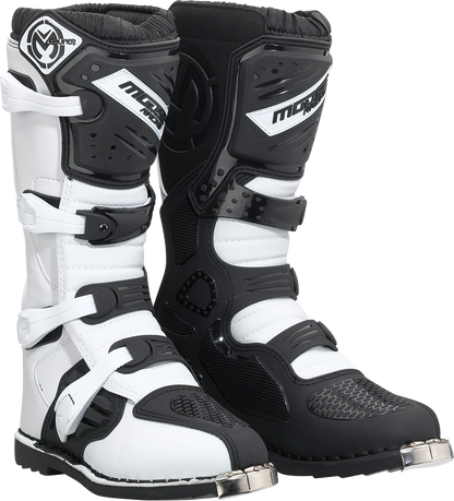 MOOSE OFFROAD Qualifier Boots - Black/White - Size 15 3410-2607