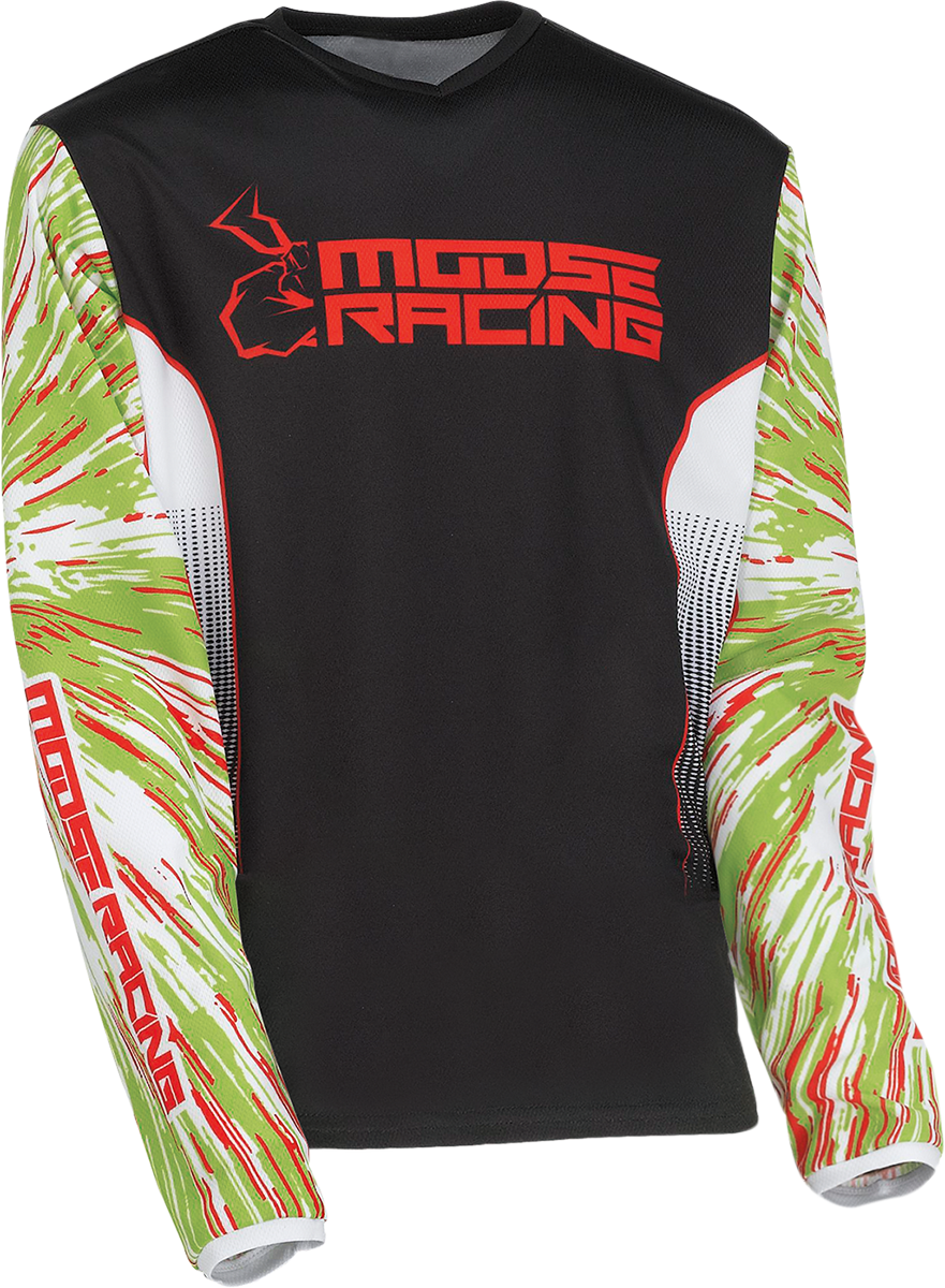MOOSE OFFROAD Youth Agroid Jersey - Green/Red/Black - Medium 2912-2268