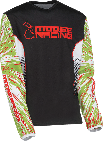 MOOSE OFFROAD Youth Agroid Jersey - Green/Red/Black - Medium 2912-2268