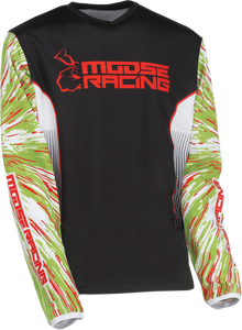 MOOSE OFFROAD Youth Agroid Jersey - Green/Red/Black - Large 2912-2269