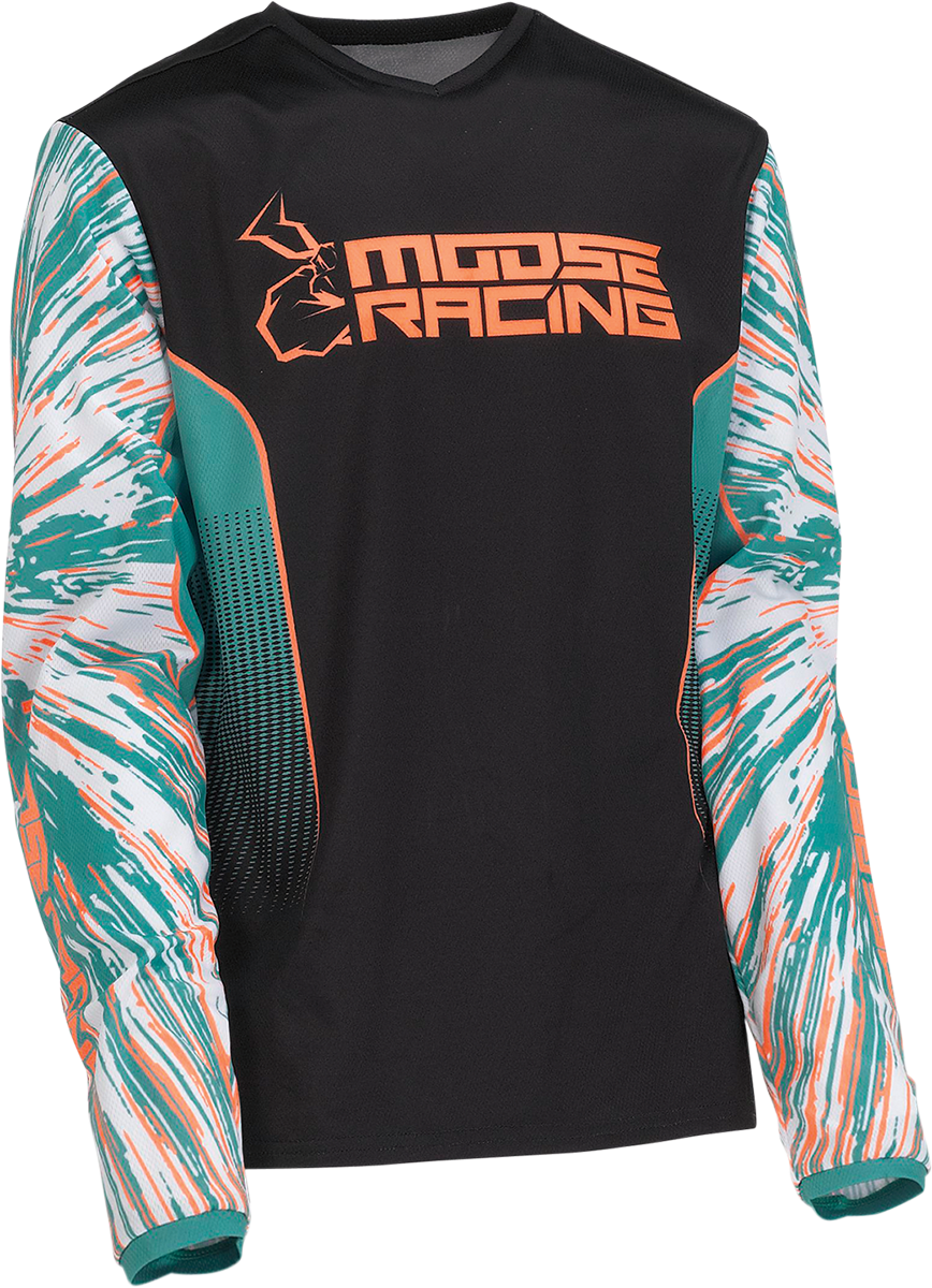 MOOSE OFFROAD Youth Agroid Jersey - Teal/Orange/Black - Large 2912-2254
