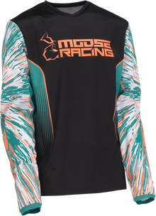 MOOSE OFFROAD Youth Agroid Jersey - Teal/Orange/Black - Large 2912-2254