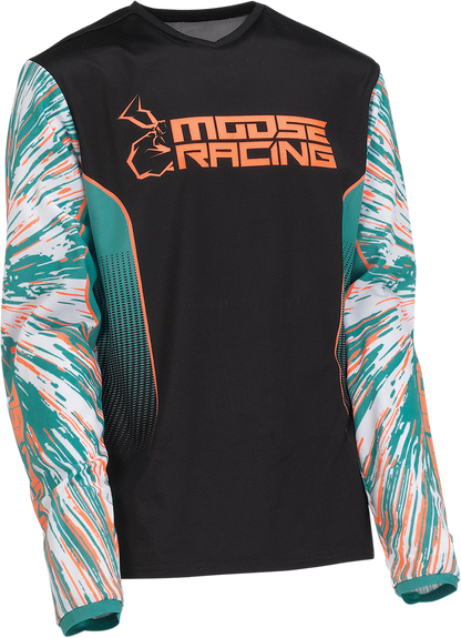 MOOSE OFFROAD Youth Agroid Jersey - Teal/Orange/Black - Large 2912-2254