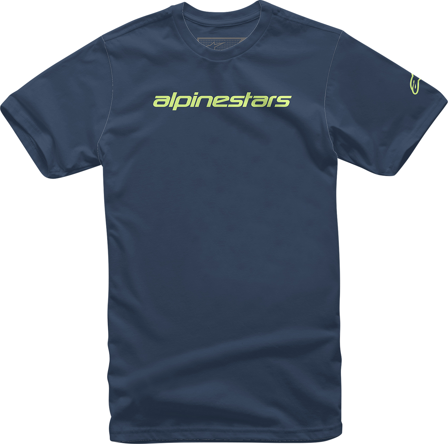 ALPINESTARS Linear Wordmark T-Shirt - Navy/Lime - Medium 1212-720207036M