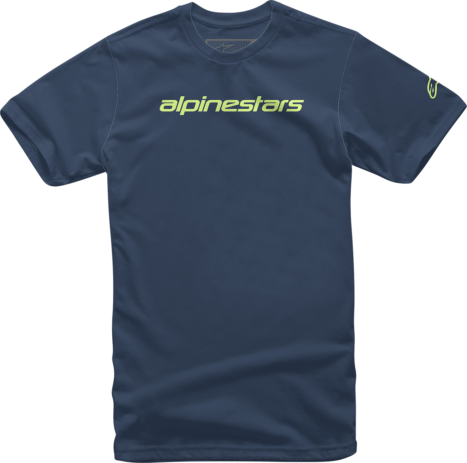 ALPINESTARS Linear Wordmark T-Shirt - Navy/Lime - Medium 1212-720207036M