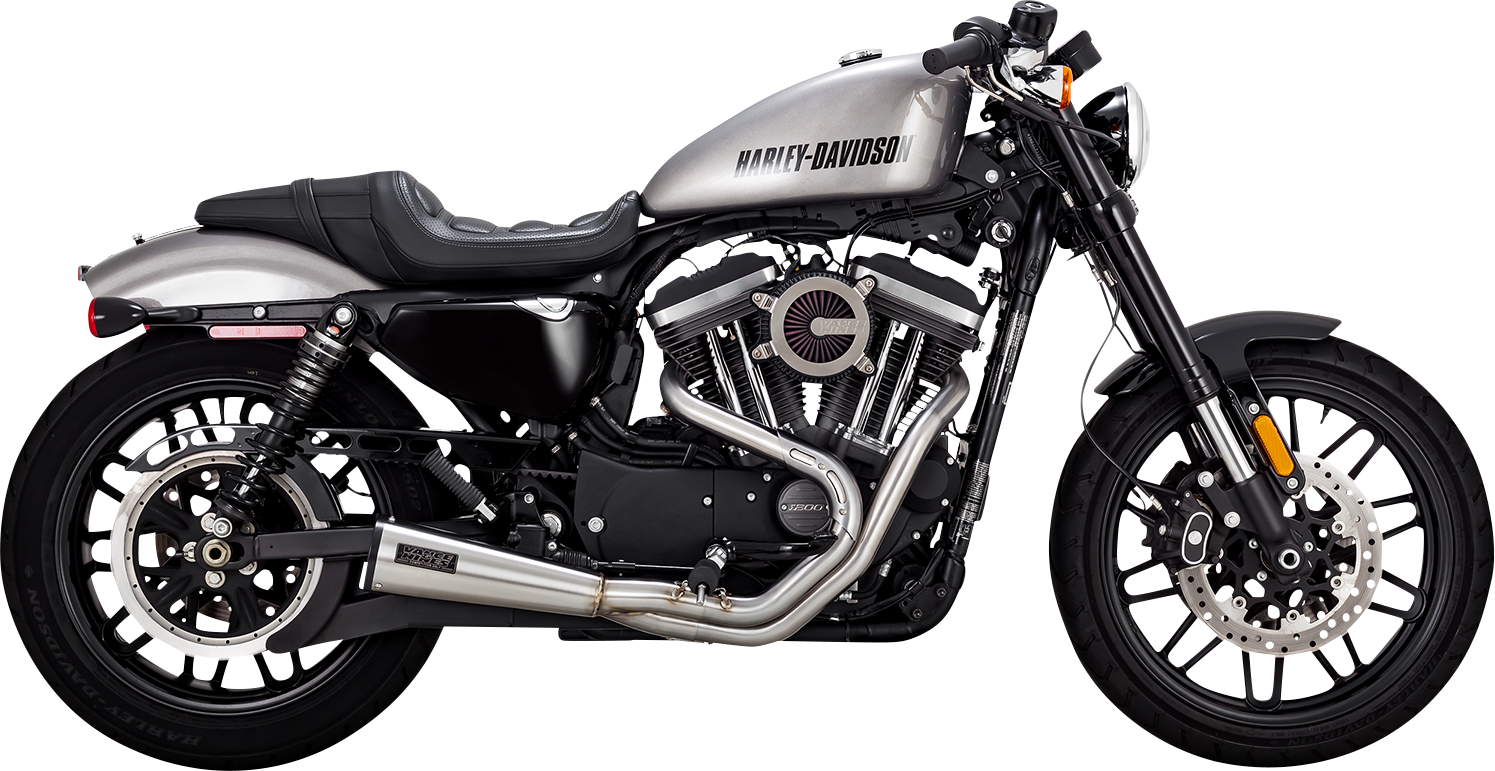 VANCE & HINES 2-into-1 Upsweep Exhaust System - Brushed - Stainless Steel 27327