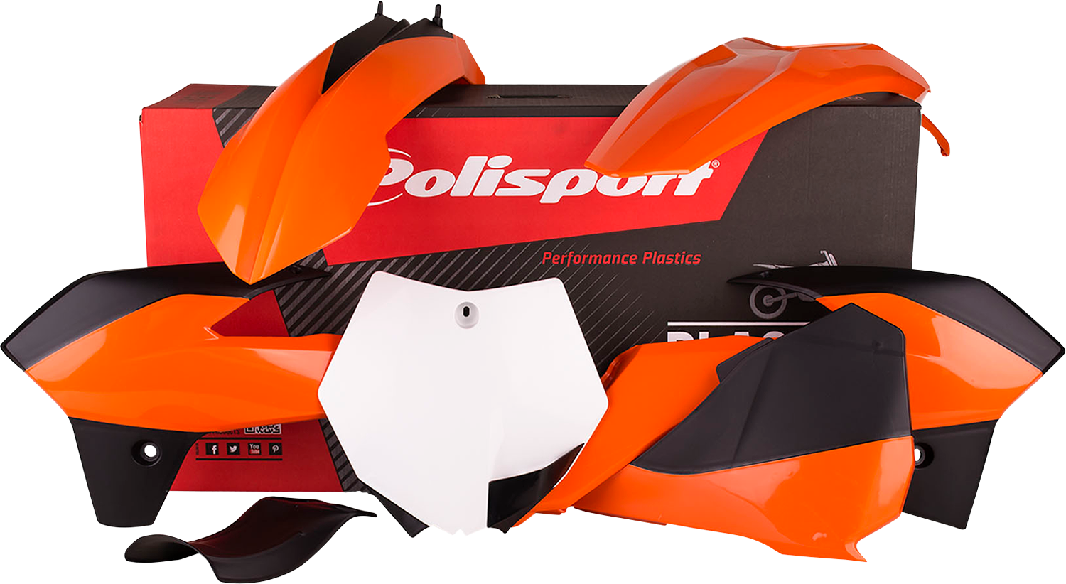 POLISPORT Body Kit - '13 - '14 OEM Orange/White/Black - SX 85 90555